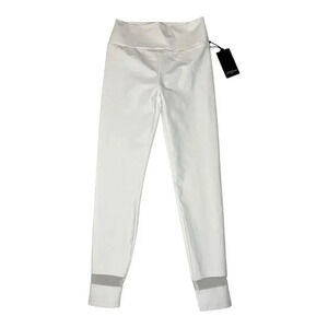 NEW Lanston Sport Women's White Mesh Panel High Waist Leggings Size XS Activewea